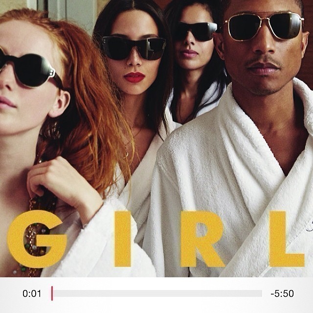 Good morning, listening to G I R L by @pharrell