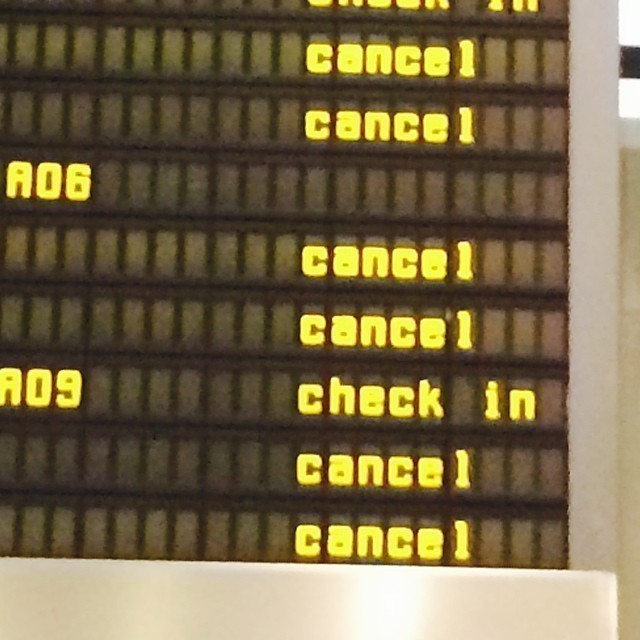 Tonz of flights cancelled.