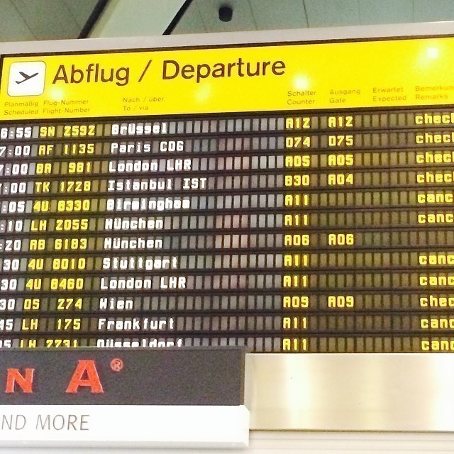 Wow so many flights cancelled, luckily mine isn’t. #berlin