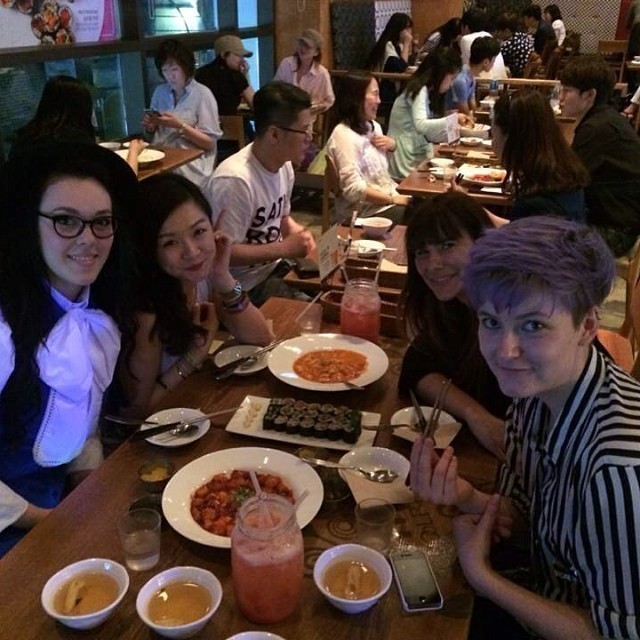 Friends at dinner. #seoul – thank u guys for a great afternoon and evening!