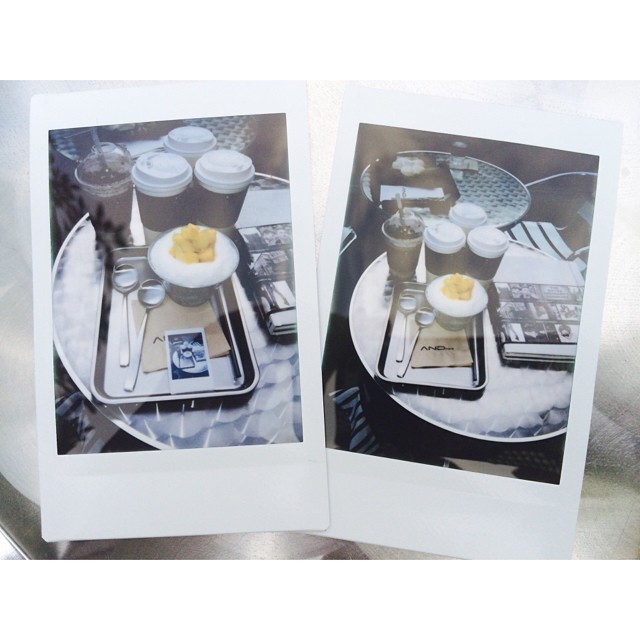 Cool old-fashioned polaroids of our delicious food. #andhere