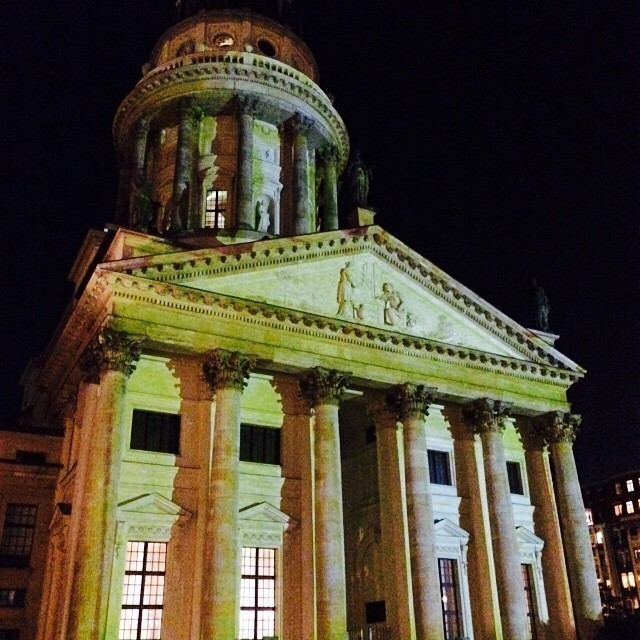 Festival of Lights #Berlin – French (or Berlin) cathedral. I always mix up these two. Apologies. They are st