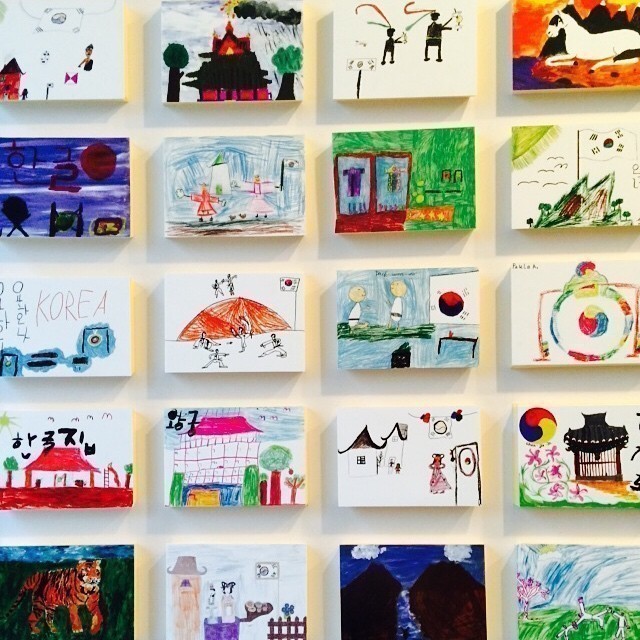 And inside a wall of Kids drawings on the theme “Korea”. Korean Cultural Center in Berlin. #Berlin