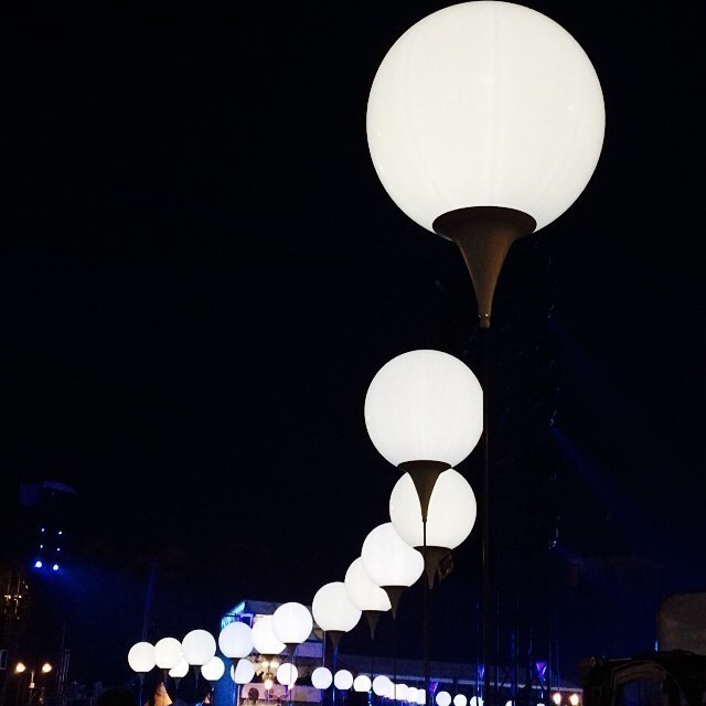 Balloons along the line of the former Berlin Wall to commemorate 25 years since The Wall came down. #Berlin