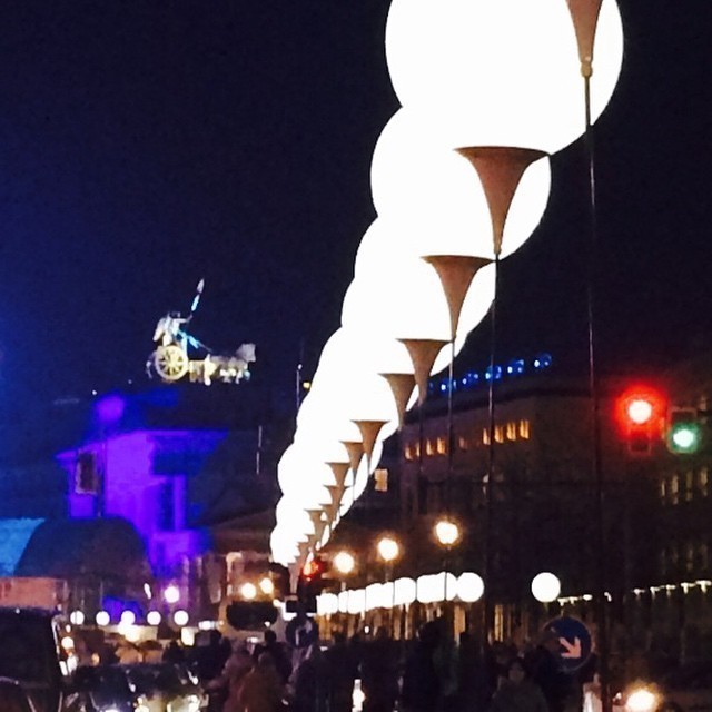 Balloons along the line of the former Berlin Wall to commemorate 25 years since The Wall came down. #Berlin