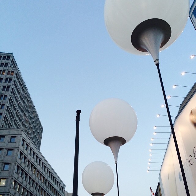 Balloons along the line of the former Berlin Wall to commemorate 25 years since The Wall came down. #Berlin