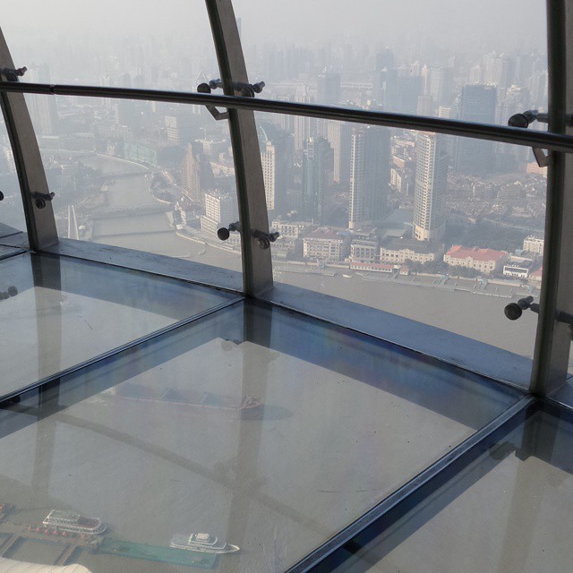 The view from the transparent floor. Oriental Pearl Tower. #Shanghai