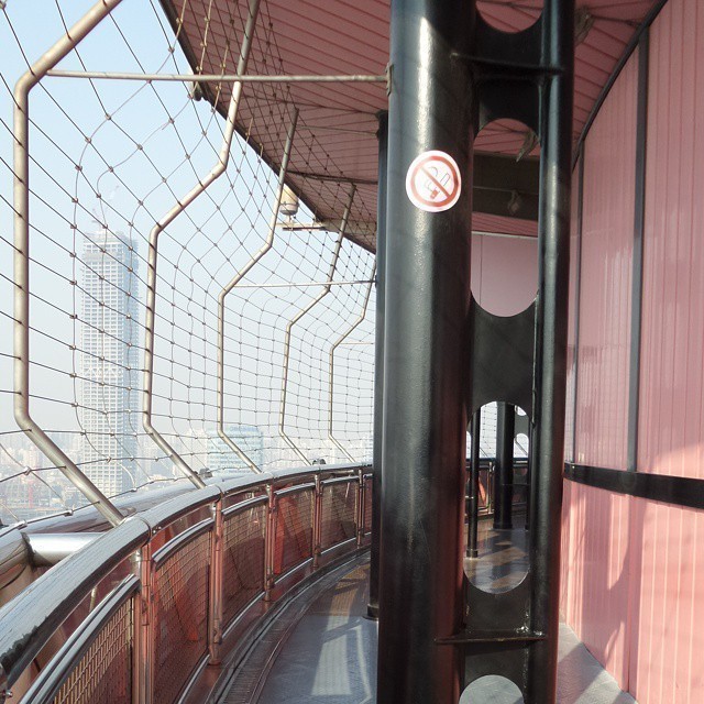 90m up and I am all by myself. Oriental Pearl Tower. #Shanghai