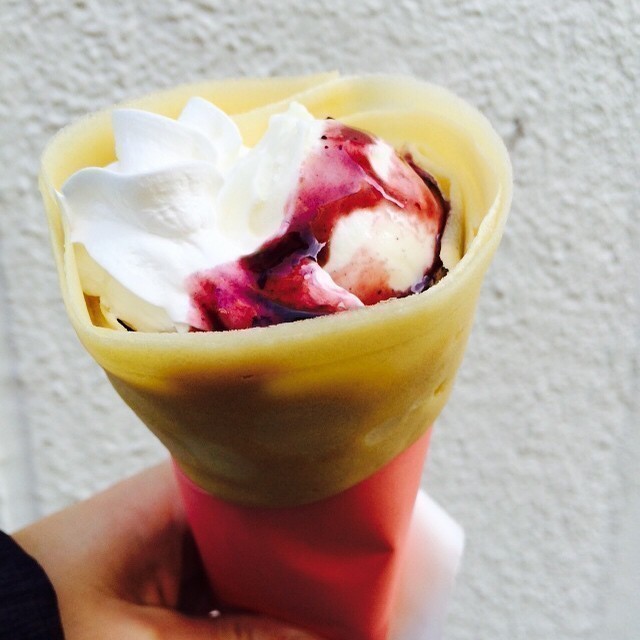 The result: crepes to go ^,^ #tokyo … Wow so rich…