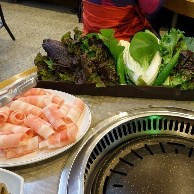 Plenty of food for two hungry ladies. #koreanbbq