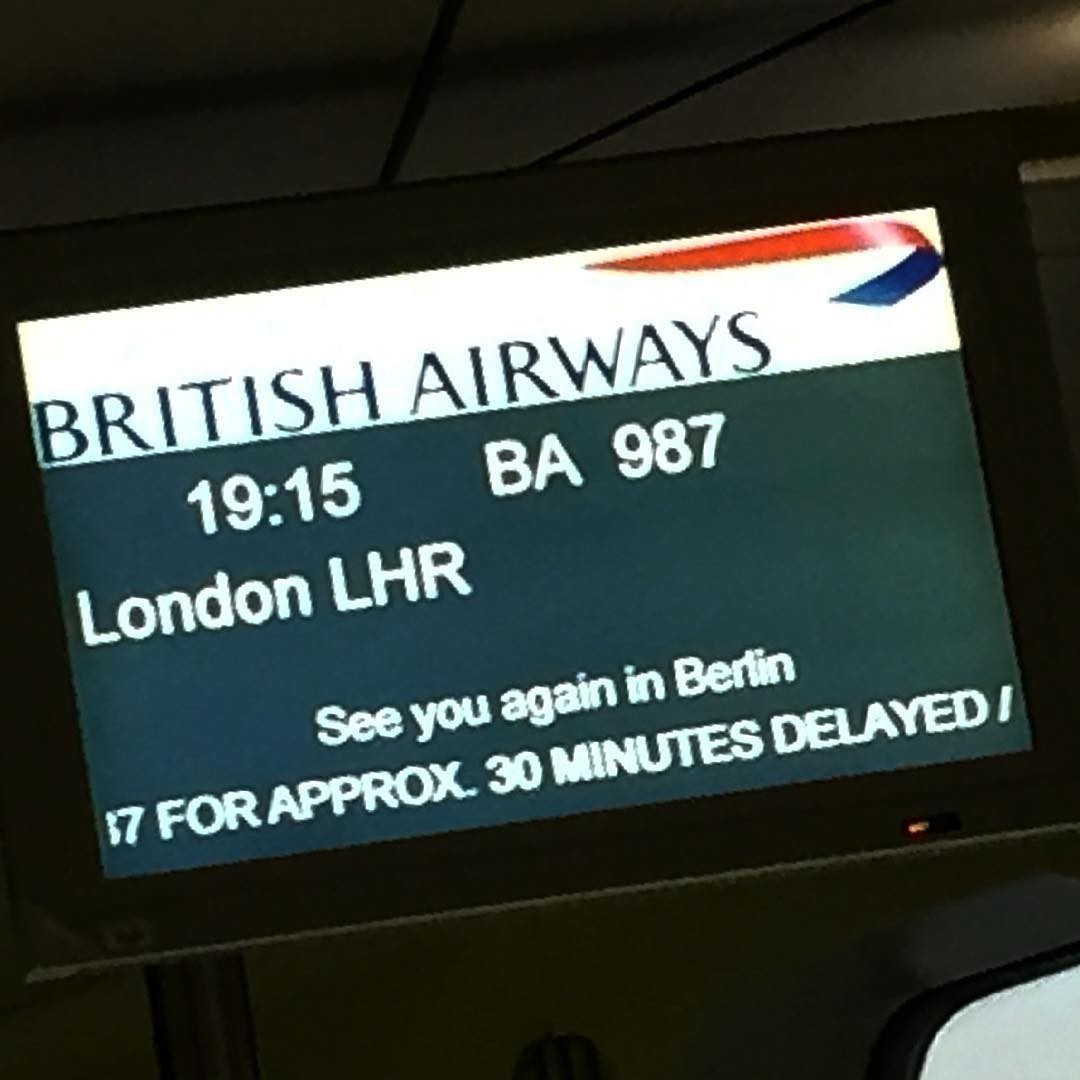 Trip starts well. First flight already delayed. 😢 #berlin