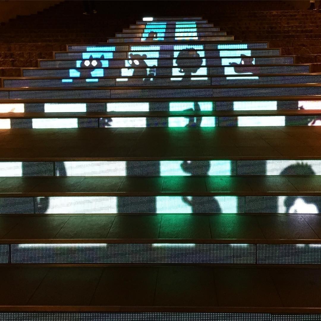 Illuminated staircase in Tokyo. #Japan
