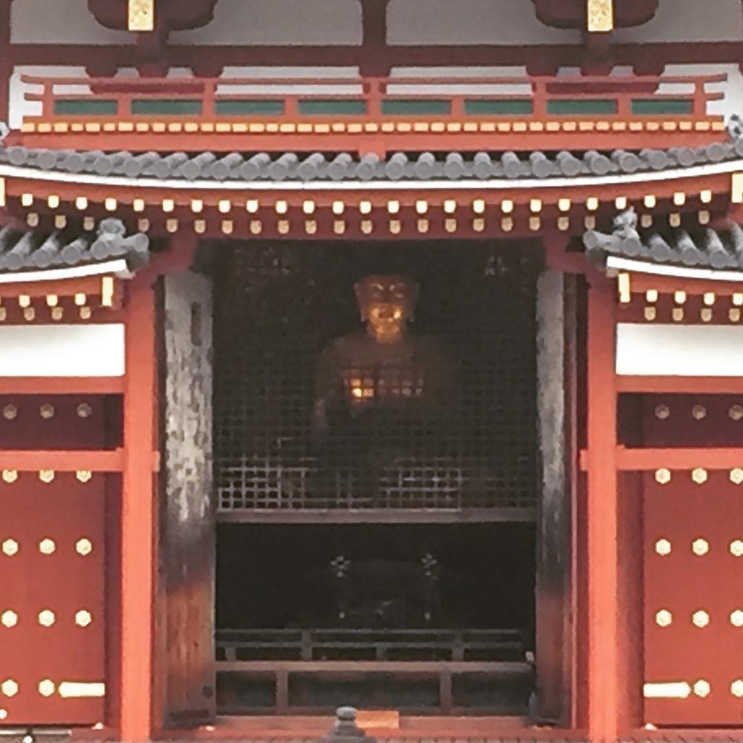 The Buddha Statue inside the Phoenix Hall. In Hawaii there is an exact replica inside the hall. #byodoin