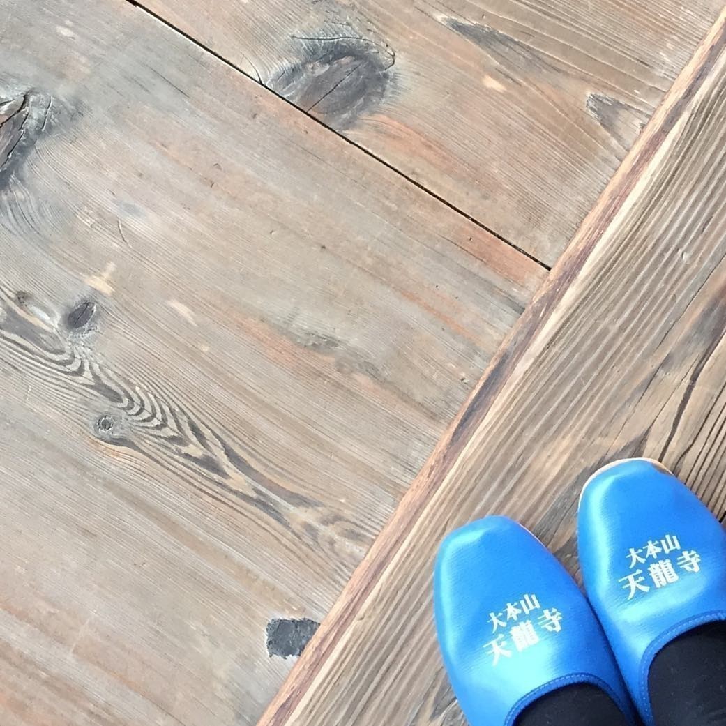 No shoes inside temple. Tenryu-ji Zen Temple and gardens in #Kyoto