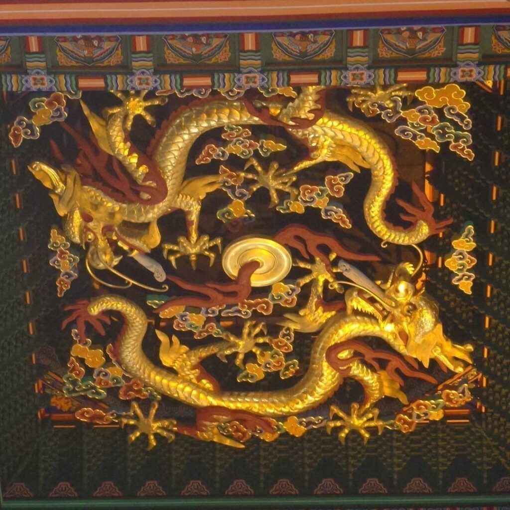 On the ceiling in the throne hall #gyeongbokgung