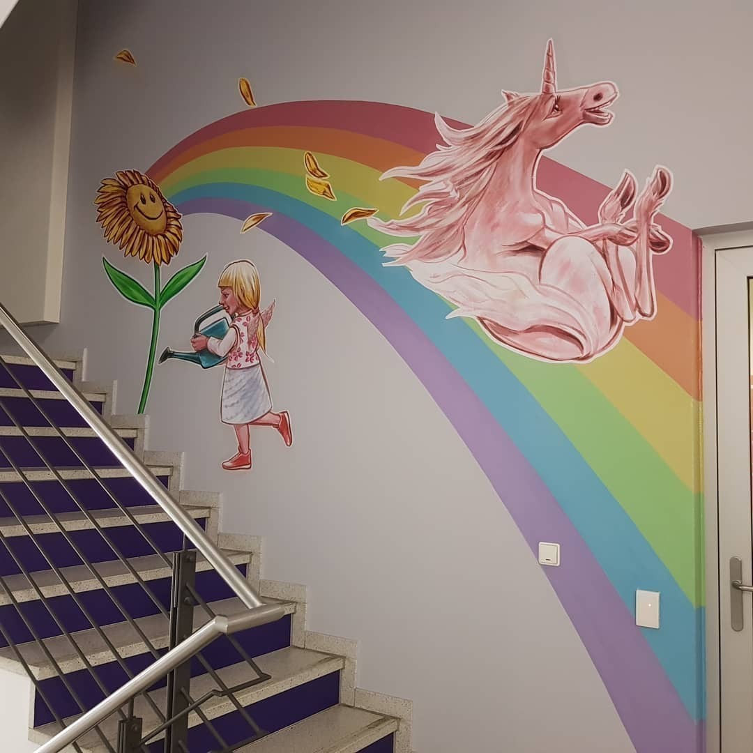 It’s done. Our new staircase at the office now with amazing #StreetArt by