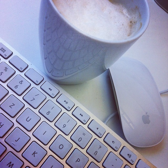 Daily office life and a troublesome 3-member relationship: keyboard, mouse and coffee. #office
