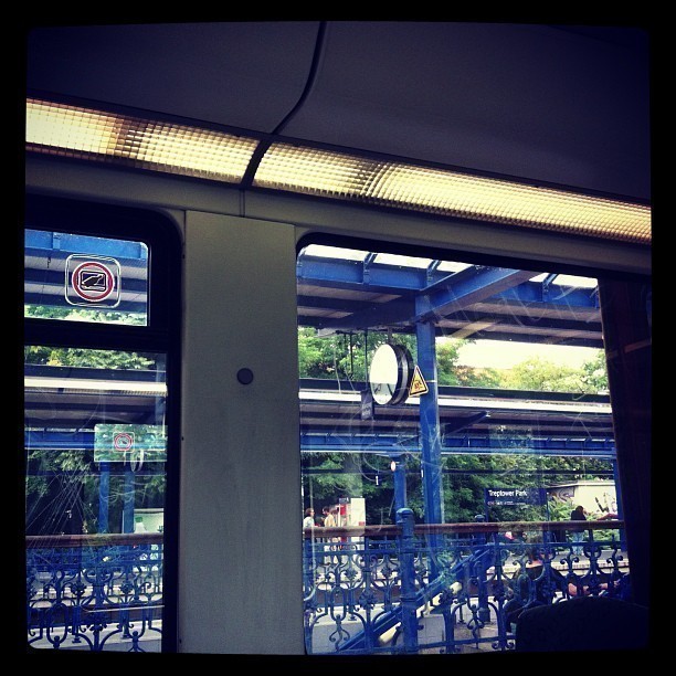 On the train.