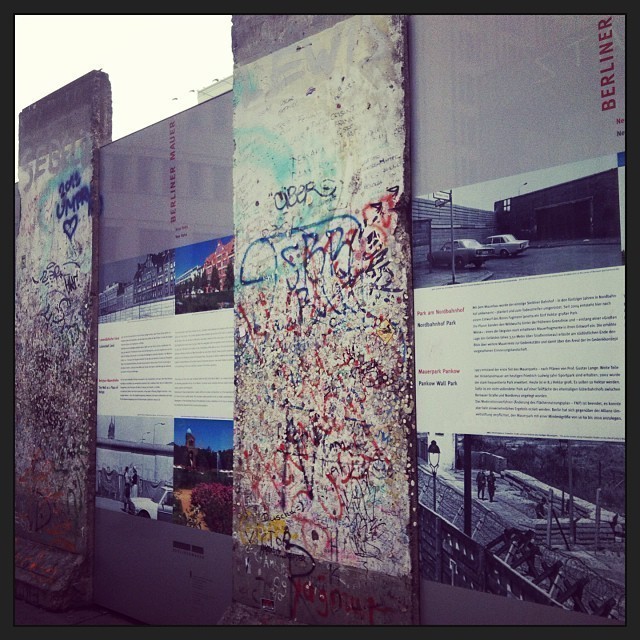 Pieces of the former #Berlin wall at Potsdamer Platz with details of its history …