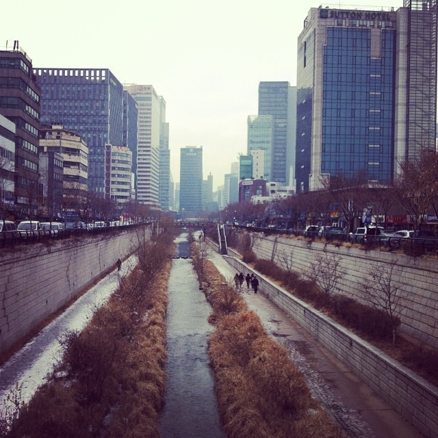 This river bed was converted into a street in the 50ies and only just restored to the original river a few years ago.
