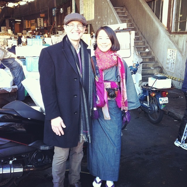 With our new found friends Ai and Jonathan at the Tokyo Fishmarket. #tokyo